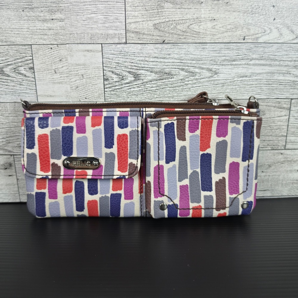 Relic by Fossil Multi-Color Abstract Brushstroke Wallet Clutch Crossbody Bag